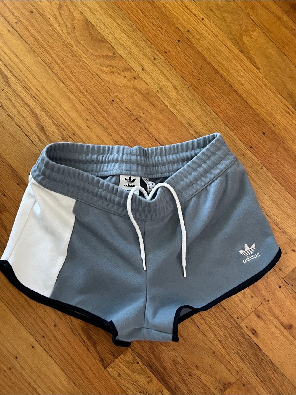 adidas Women's Gray Athletic Shorts with White Panels